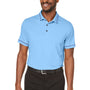 Puma Mens Cloudspun Monarch Moisture Wicking Short Sleeve Polo Shirt - Heather Placid Blue/Navy Blue