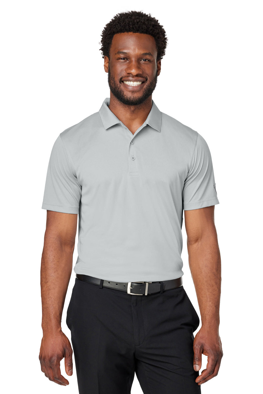Puma 599120 Mens Gamer Moisture Wicking Short Sleeve Polo Shirt High Rise Grey Model Front