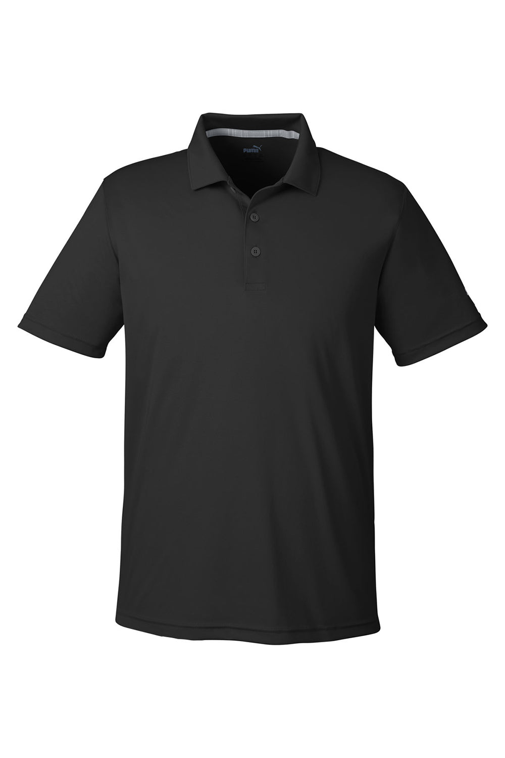 Puma 599120 Mens Gamer Moisture Wicking Short Sleeve Polo Shirt Black Flat Front