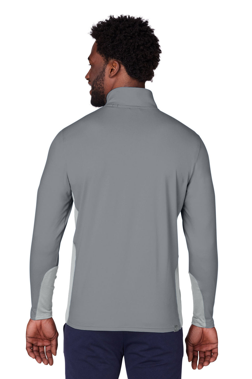 Puma 599127 Mens Gamer Moisture Wicking 1/4 Zip Sweatshirt Quiet Shade Grey Model Back