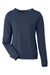Puma 599267 Womens Cloudspun Moisture Wicking Crewneck Sweatshirt Heather Navy Blue Flat Front