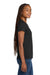 Gildan 5V00L Womens Short Sleeve V-Neck T-Shirt Black Model Side
