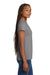 Gildan 5V00L Womens Short Sleeve V-Neck T-Shirt Heather Graphite Grey Model Side