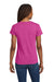 Gildan 5V00L Womens Short Sleeve V-Neck T-Shirt Heliconia Pink Model Back
