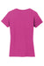 Gildan 5V00L Womens Short Sleeve V-Neck T-Shirt Heliconia Pink Flat Back