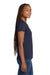 Gildan 5V00L Womens Short Sleeve V-Neck T-Shirt Navy Blue Model Side
