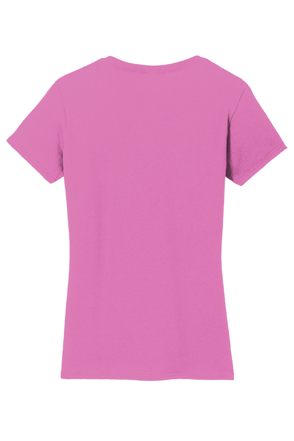 Gildan 5V00L Womens Short Sleeve V-Neck T-Shirt Azalea Pink Flat Back