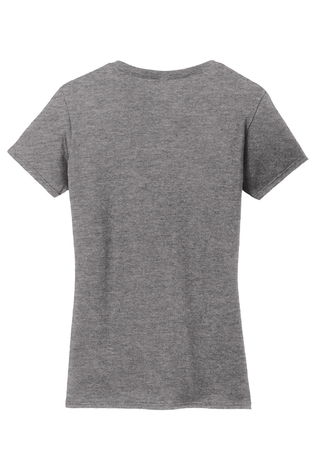 Gildan 5V00L Womens Short Sleeve V-Neck T-Shirt Heather Graphite Grey Flat Back
