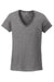 Gildan 5V00L Womens Short Sleeve V-Neck T-Shirt Heather Graphite Grey Flat Front