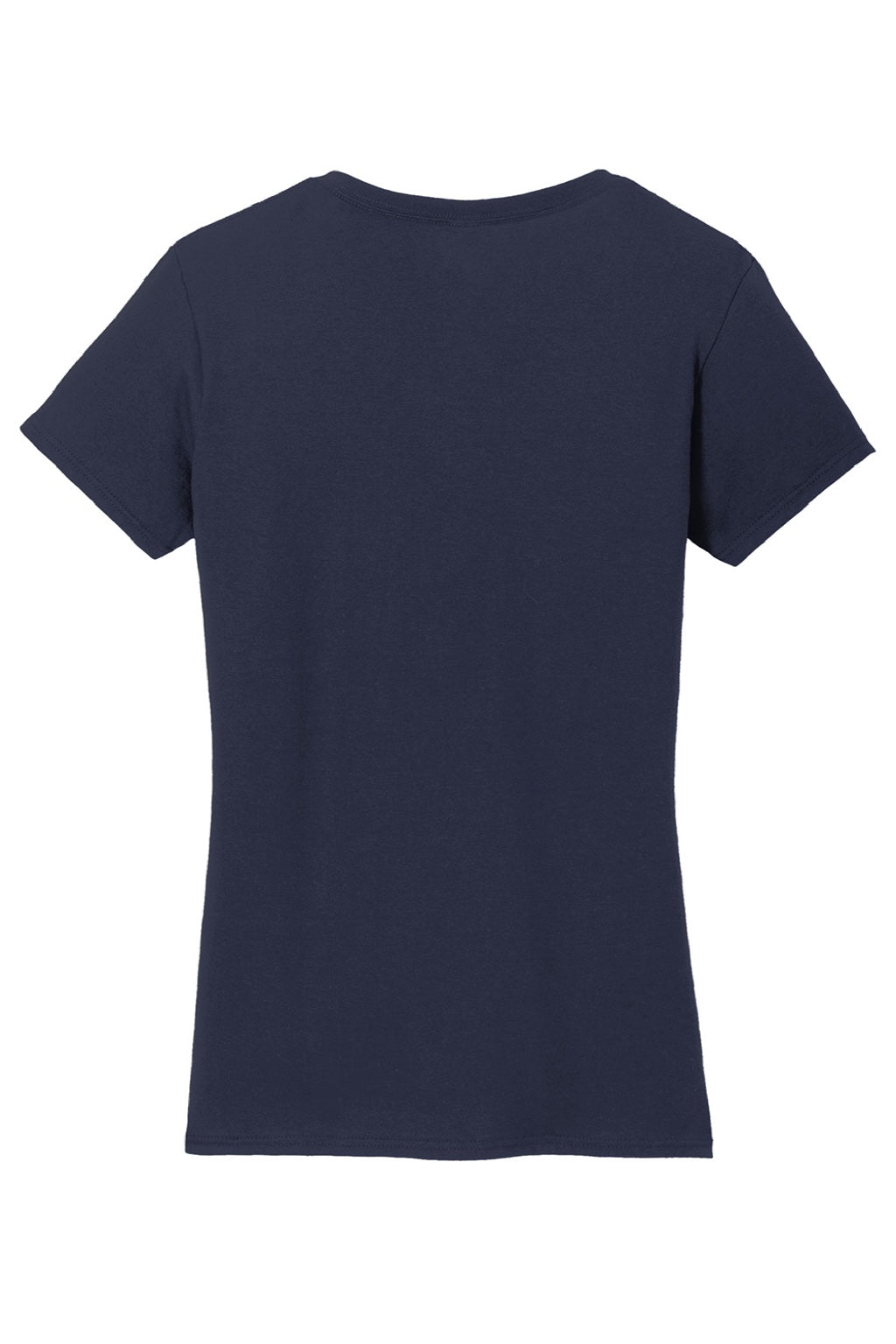 Gildan 5V00L Womens Short Sleeve V-Neck T-Shirt Navy Blue Flat Back