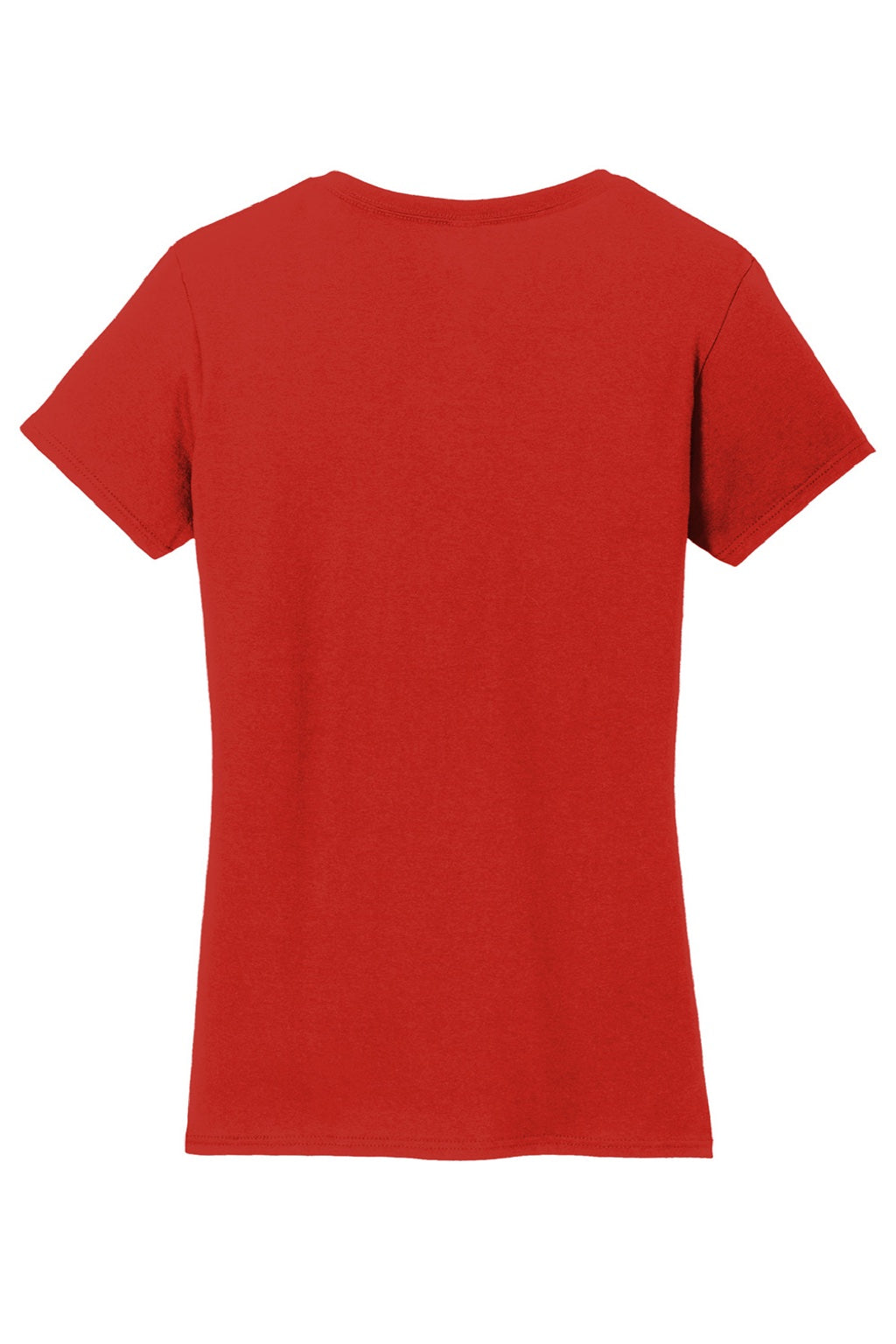 Gildan 5V00L Womens Short Sleeve V-Neck T-Shirt Red Flat Back