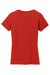 Gildan 5V00L Womens Short Sleeve V-Neck T-Shirt Red Flat Back