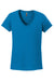 Gildan 5V00L Womens Short Sleeve V-Neck T-Shirt Sapphire Blue Flat Front