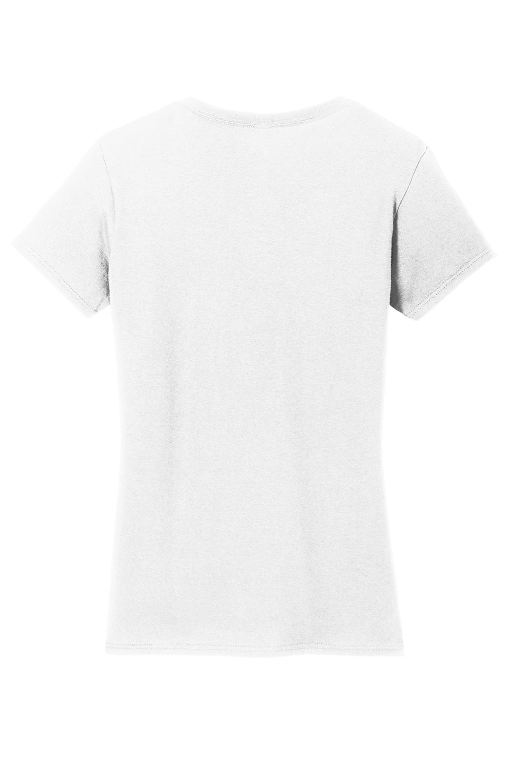 Gildan 5V00L Womens Short Sleeve V-Neck T-Shirt White Flat Back