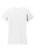 Gildan 5V00L Womens Short Sleeve V-Neck T-Shirt White Flat Back