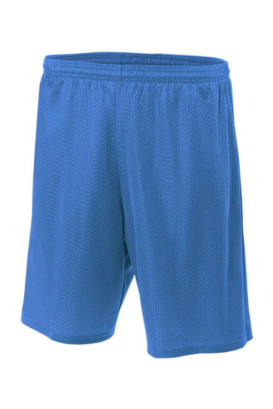 A4 NB5301 Youth Moisture Wicking Mesh Shorts Royal Blue Flat Front
