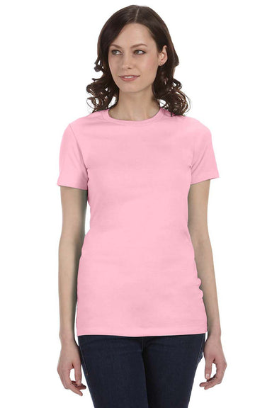 Bella + Canvas BC6004/6004 Womens The Favorite Short Sleeve Crewneck T-Shirt Pink Model Front