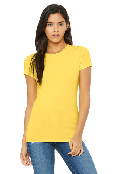 Bella + Canvas BC6004/6004 Womens The Favorite Short Sleeve Crewneck T-Shirt Yellow Model Front