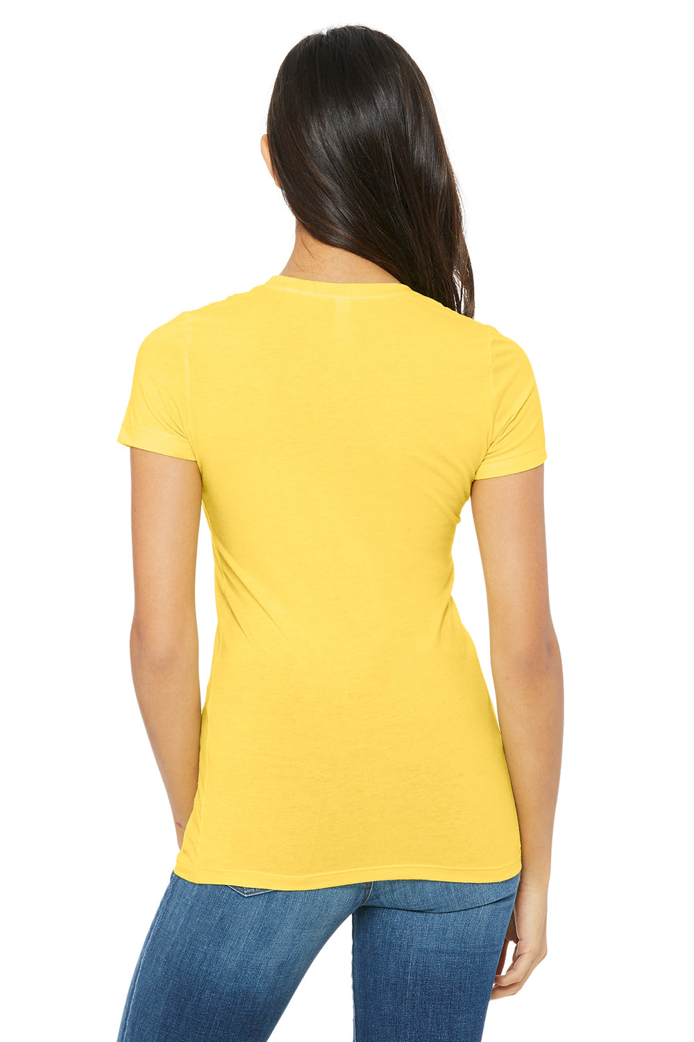 Bella + Canvas BC6004/6004 Womens The Favorite Short Sleeve Crewneck T-Shirt Yellow Model Back