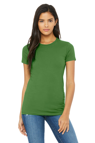 Bella + Canvas BC6004/6004 Womens The Favorite Short Sleeve Crewneck T-Shirt Leaf Green Model Front