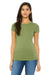 Bella + Canvas BC6004/6004 Womens The Favorite Short Sleeve Crewneck T-Shirt Heather Green Model Front