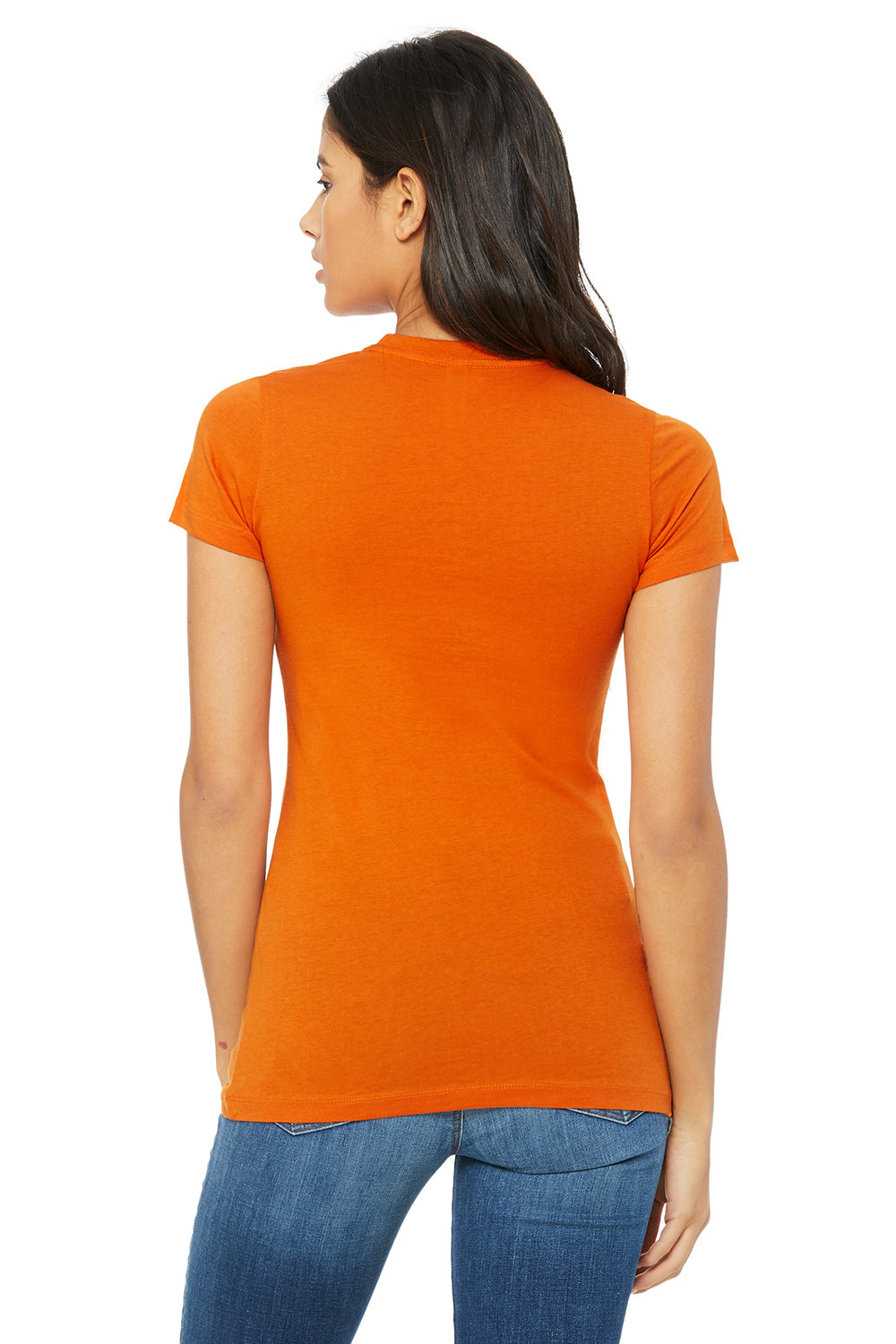 Bella + Canvas BC6004/6004 Womens The Favorite Short Sleeve Crewneck T-Shirt Orange Model Back