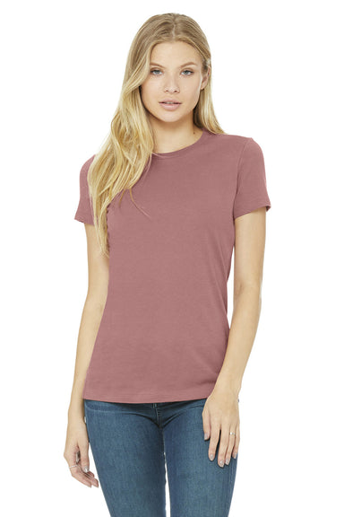 Bella + Canvas BC6004/6004 Womens The Favorite Short Sleeve Crewneck T-Shirt Mauve Model Front
