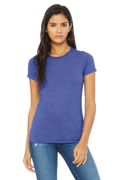 Bella + Canvas BC6004/6004 Womens The Favorite Short Sleeve Crewneck T-Shirt Heather True Royal Blue Model Front