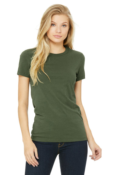 Bella + Canvas BC6004/6004 Womens The Favorite Short Sleeve Crewneck T-Shirt Military Green Model Front