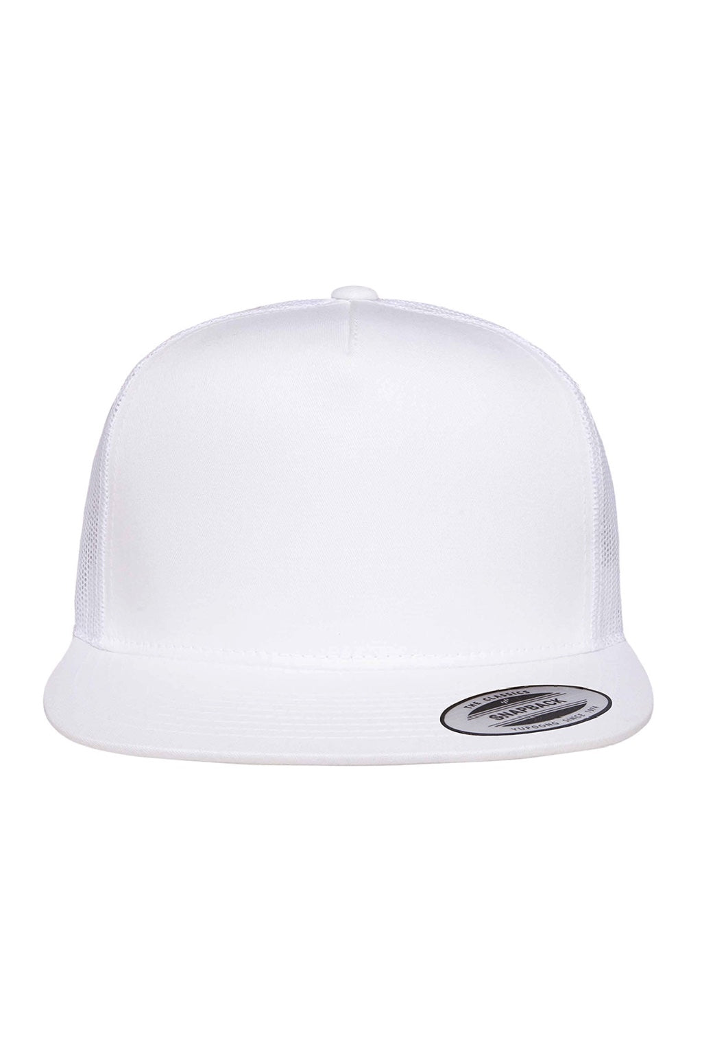 Yupoong Hats 6006/6006MC/6006W Mens Adjustable Trucker Hat White Flat Front