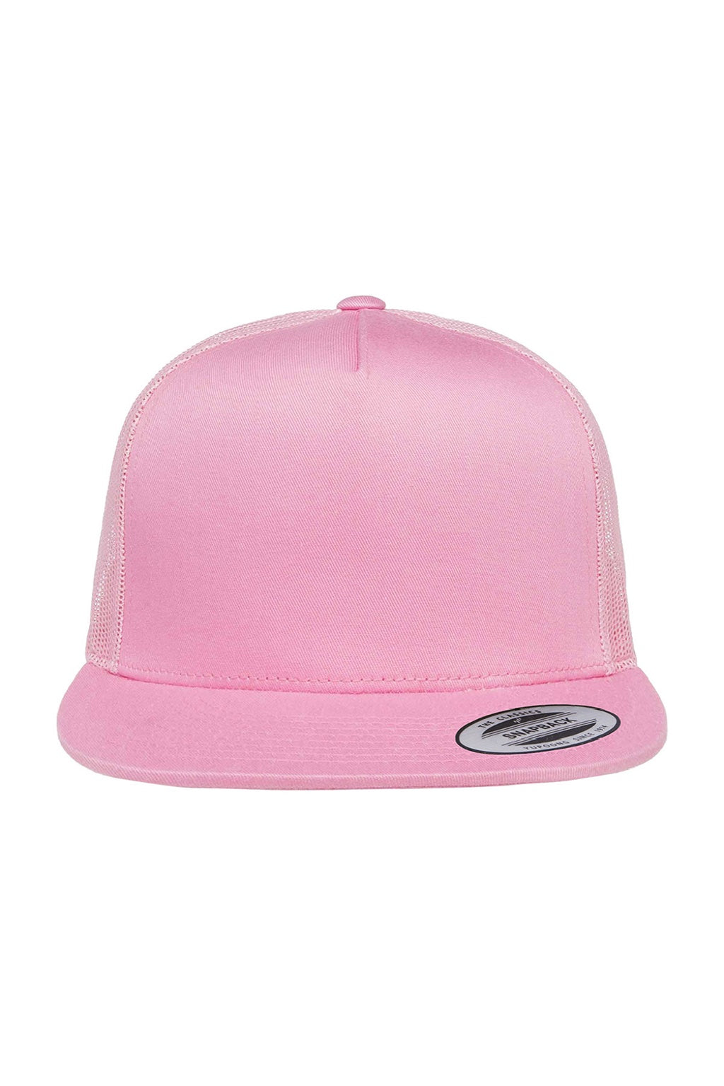 Yupoong Hats 6006/6006MC/6006W Mens Adjustable Trucker Hat Pink Flat Front