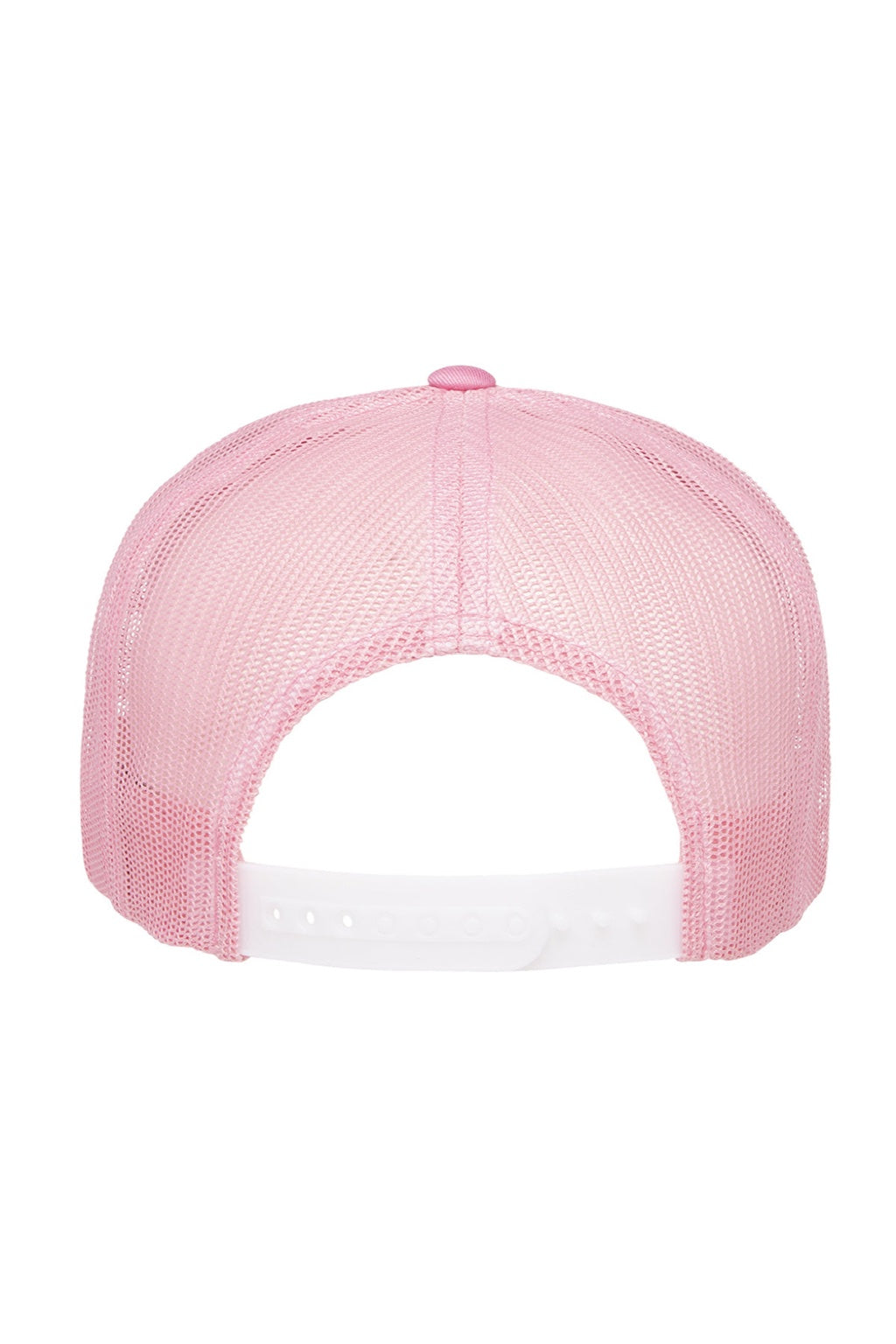 Yupoong Hats 6006/6006MC/6006W Mens Adjustable Trucker Hat Pink Flat Back