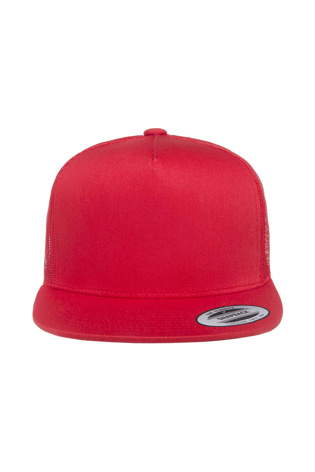 Yupoong Hats 6006/6006MC/6006W Mens Adjustable Trucker Hat Red Flat Front