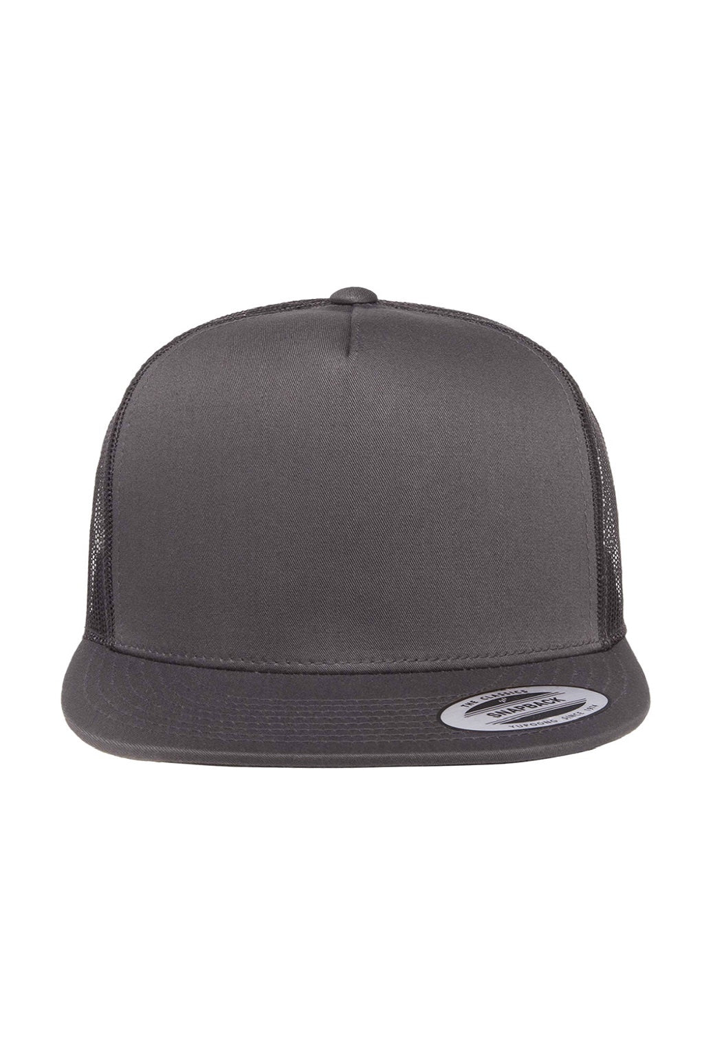 Yupoong Hats 6006/6006MC/6006W Mens Adjustable Trucker Hat Charcoal Grey Flat Front