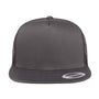 Yupoong Hats Mens Adjustable Trucker Hat - Charcoal Grey