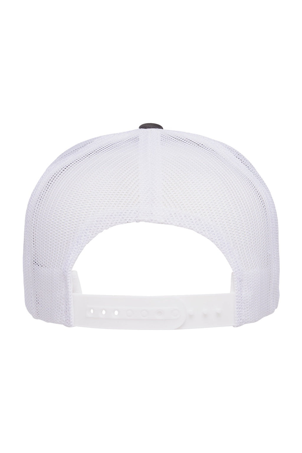 Yupoong Hats 6006/6006MC/6006W Mens Adjustable Trucker Hat Charcoal Grey/White Flat Back