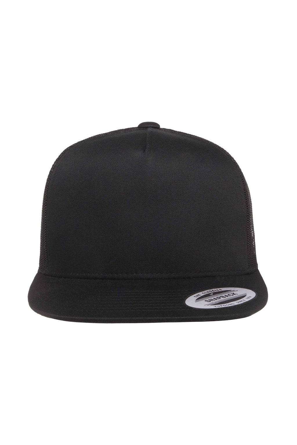 Yupoong Hats 6006/6006MC/6006W Mens Adjustable Trucker Hat Black Flat Front