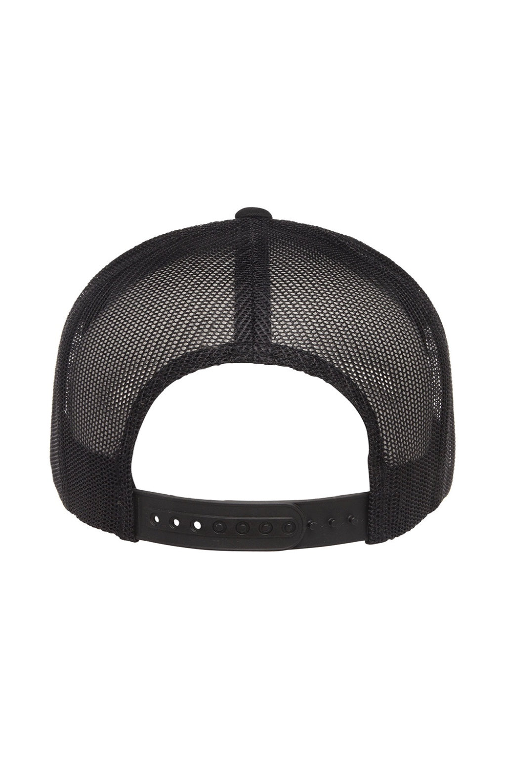 Yupoong Hats 6006/6006MC/6006W Mens Adjustable Trucker Hat Black Flat Back