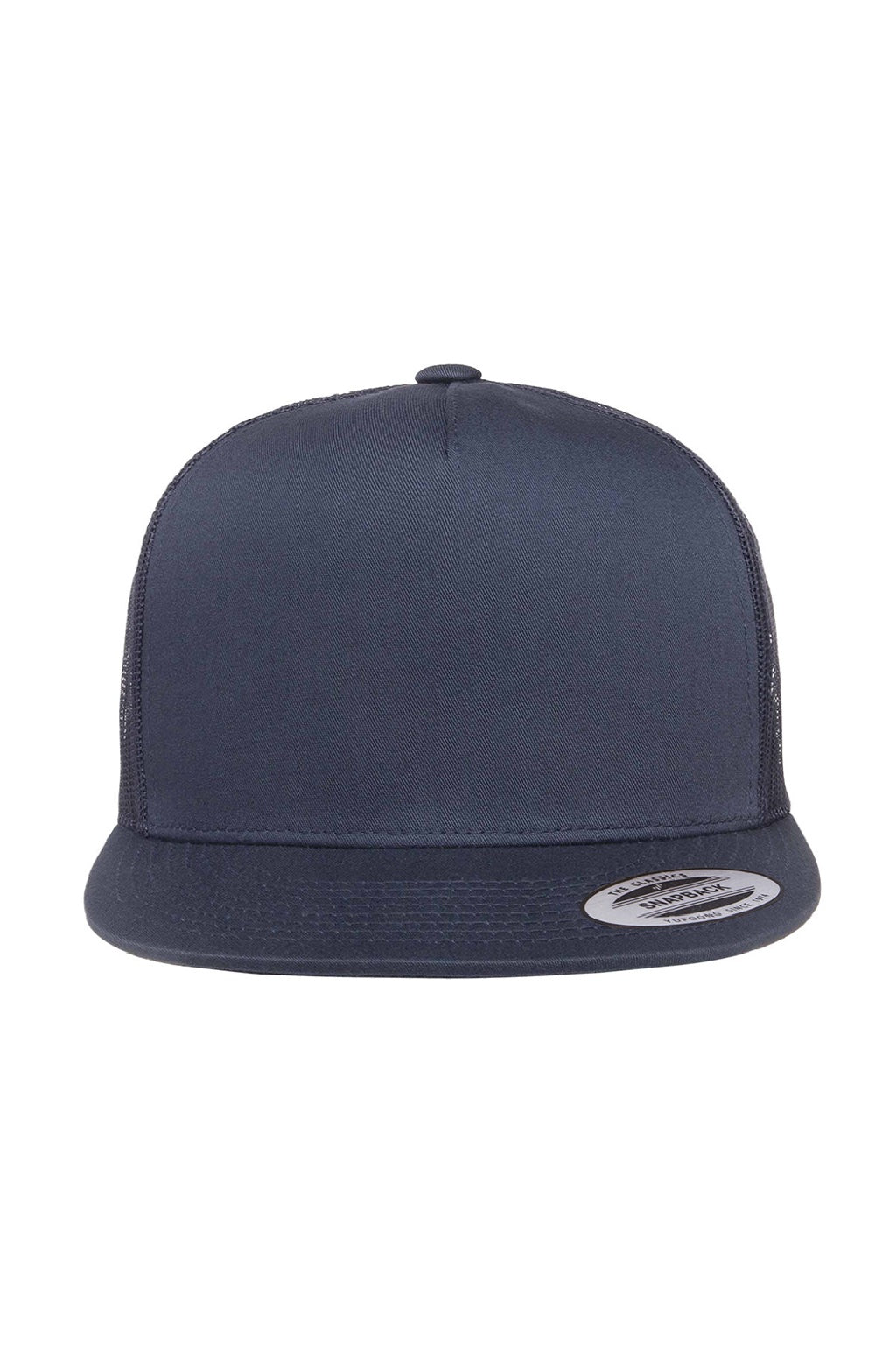 Yupoong Hats 6006/6006MC/6006W Mens Adjustable Trucker Hat Navy Blue Flat Front