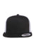 Yupoong Hats 6006/6006MC/6006W Mens Adjustable Trucker Hat Black/White Flat Front