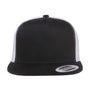 Yupoong Hats Mens Adjustable Trucker Hat - Black/White