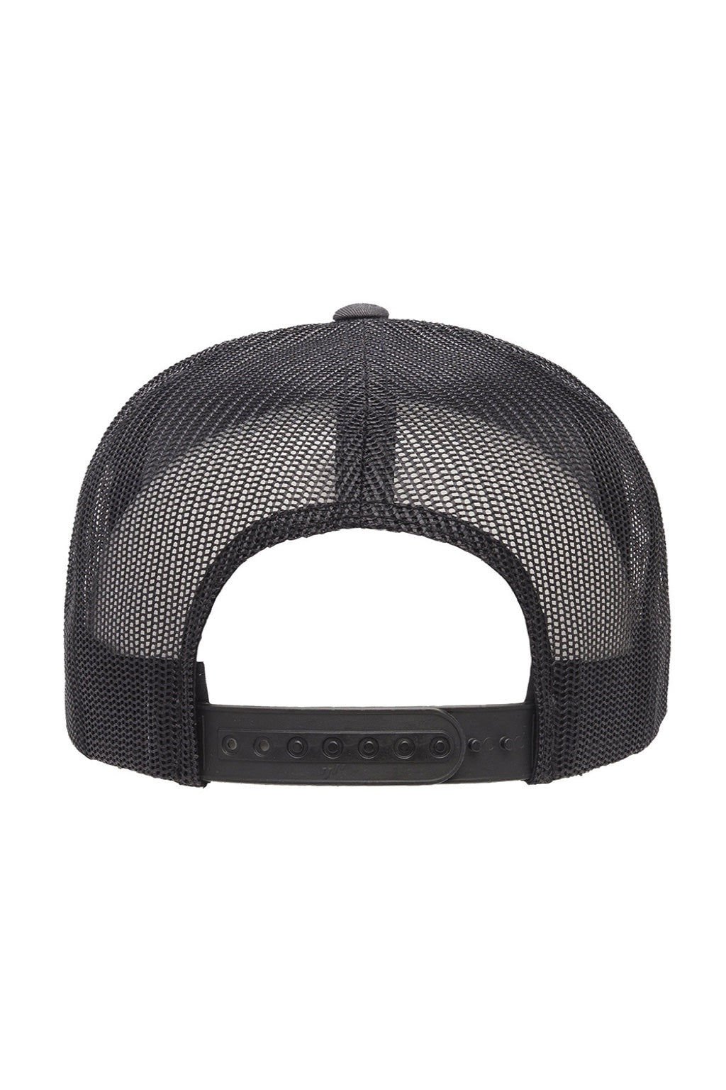 Yupoong Hats 6006/6006MC/6006W Mens Adjustable Trucker Hat Charcoal Grey/Black Flat Back