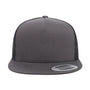Yupoong Hats Mens Adjustable Trucker Hat - Charcoal Grey/Black