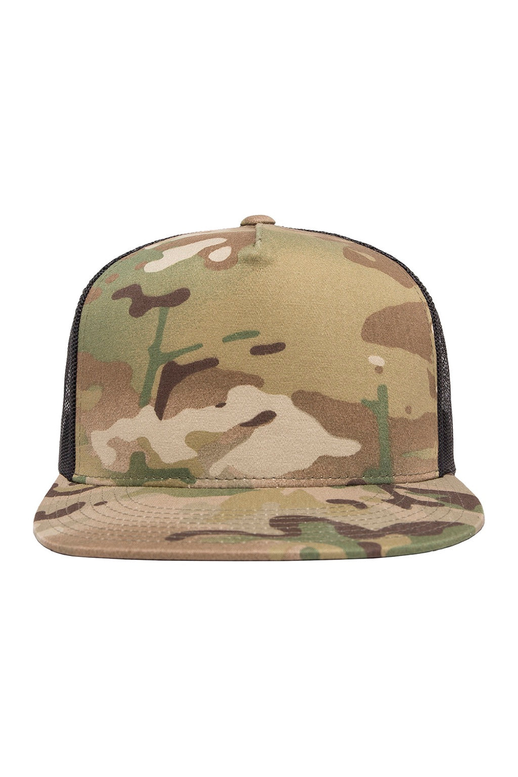 Yupoong Hats 6006/6006MC/6006W Mens Adjustable Trucker Hat Multicam Flat Front