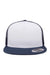 Yupoong Hats 6006/6006MC/6006W Mens Adjustable Trucker Hat White/Navy Blue Flat Front