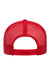 Yupoong Hats 6006/6006MC/6006W Mens Adjustable Trucker Hat White/Red Flat Back