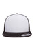 Yupoong Hats 6006/6006MC/6006W Mens Adjustable Trucker Hat White/Black Flat Front