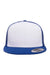 Yupoong Hats 6006/6006MC/6006W Mens Adjustable Trucker Hat White/Royal Blue Flat Front