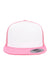 Yupoong Hats 6006/6006MC/6006W Mens Adjustable Trucker Hat White/Pink Flat Front
