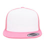 Yupoong Hats Mens Adjustable Trucker Hat - White/Pink